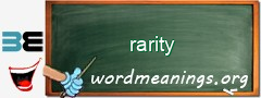 WordMeaning blackboard for rarity